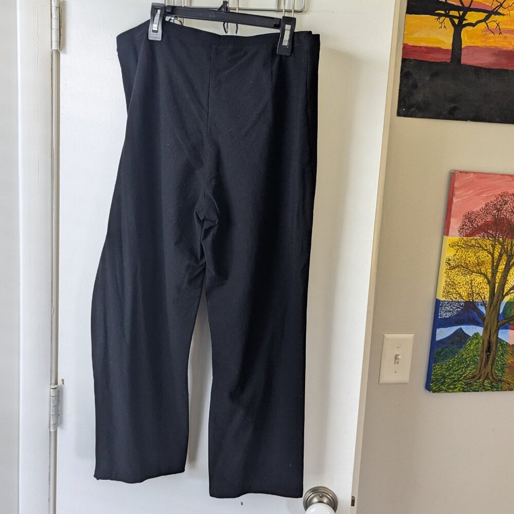 Eileen Fisher Black Wide Leg Pants Size Large Petite - Picture 6 of 6